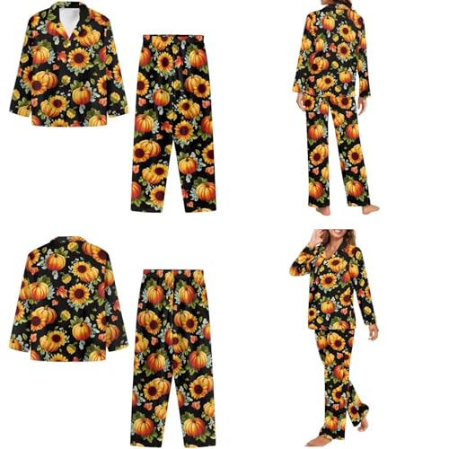 Couples Pajamas Matching Sets Button Down Sleepwear V Neck Loungewear Plus Size Pjs Sets for Women Men2