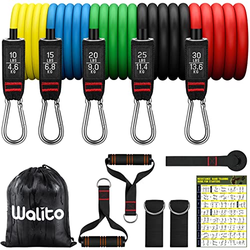 Walito Resistance Bands Set - Exercise Bands With Handles, Door Anchor, Legs Ankle Straps For Heavy Resistance Training, Physical Therapy, Muscle Training, Yoga, Home Workouts #TOP3