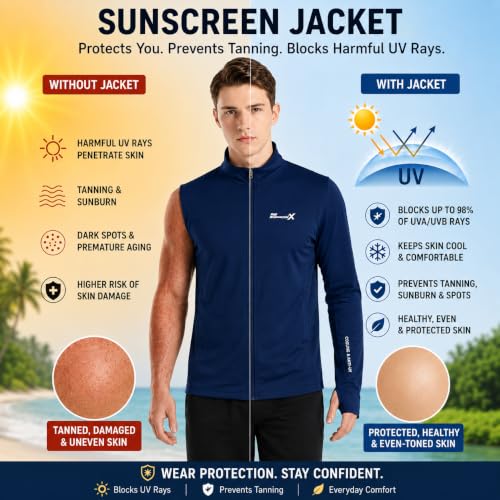 Image of FUNKY MONKEY UV ArmourX UV Protection Sunscreen with Mesh Ventilation Jacket | Anti-Tan Cooling Jacket | Lightweight Quick Dry Summer