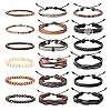 Hanpabum-18pcs-Braided-Leather-Bracelets-for-Men-Women-Woven-Cuff-Wrap-Bracelet-Wood-Beads-Ethnic-Tribal-Bracelets-Adjustable HANPABUM 18pcs Braided Leather Bracelets for Men Women Woven Cuff Wrap Bracelet Wood Beads Ethnic Tribal Bracelets Adjustable