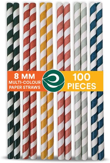 ASTRELLA Straight Drinking Straws | Multicolor Disposable Straws for Beverages (Pack of 100)