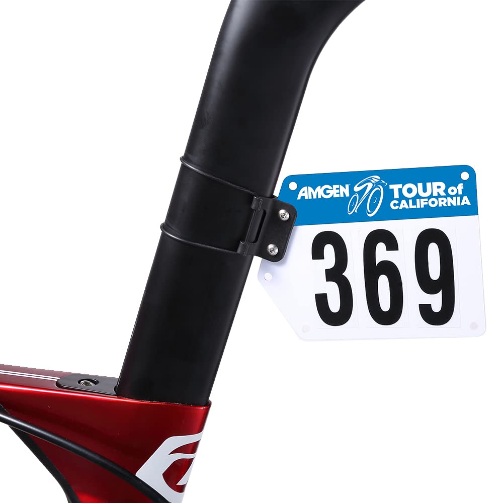 Cestbon Bike Race Numbers Plate Tour of California Bike Numbers Mount for Seat Post Cycling Racing Number Holder