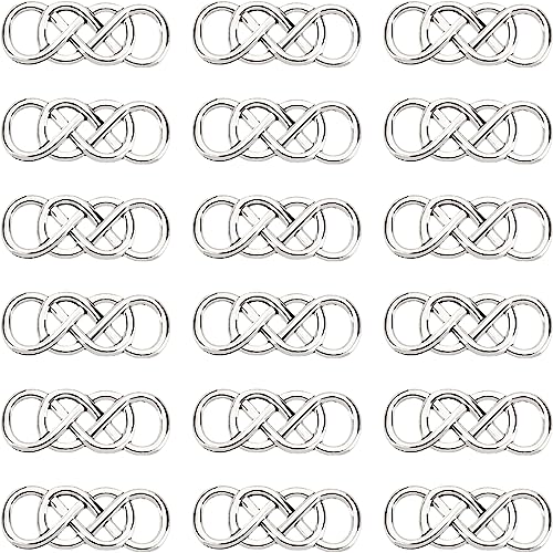 SUNNYCLUE 1 Box 50Pcs Infinity Charms Bulk Infinity Charm Silver Celtic Knot Charm Double Infinity Charm Number 8 Charm Love Lucky Link Connector Charms for jewellery Making Charms DIY Craft Gifts