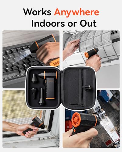 Image of WOLFBOX Hard Carrying Case for MF50 Electric Air Duster [CASE ONLY, Device Not Included], Shockproof Travel Storage Bag for Compressed Air Blower & Accessories, Splash-Proof