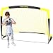 Happy Jump But de Football Pop-Up Pliable – 213 x 152 cm, 1 But, Noir Jaune | Structure Résistante en Fibre de Verre | Idéal pour Le Jardin et Le Parc