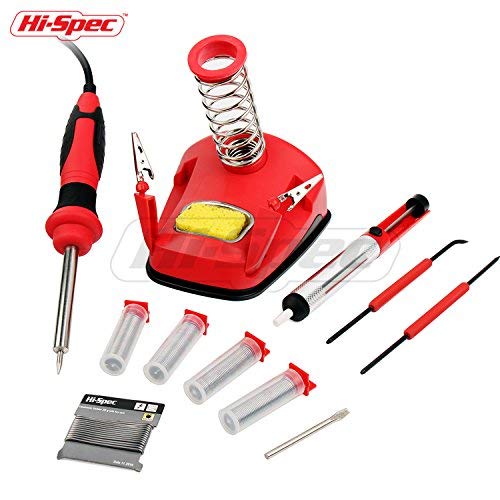 Hi-Spec 84pc Electronics & Solder Iron Kit. Multimeter and Tools for Electrical Repairs, PCB & Computers