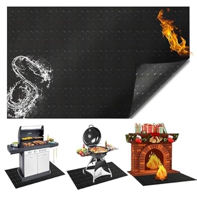 Calvana 65"x36" PVC Under Grill Mat for Outdoor Grill Large BBQ Mat for Under Grill Deck Protector Firepit Mat for Deck Fireplace Floor Mat for Home Indoor Use Outdoor Grill Mat for Lawn Yard Camping