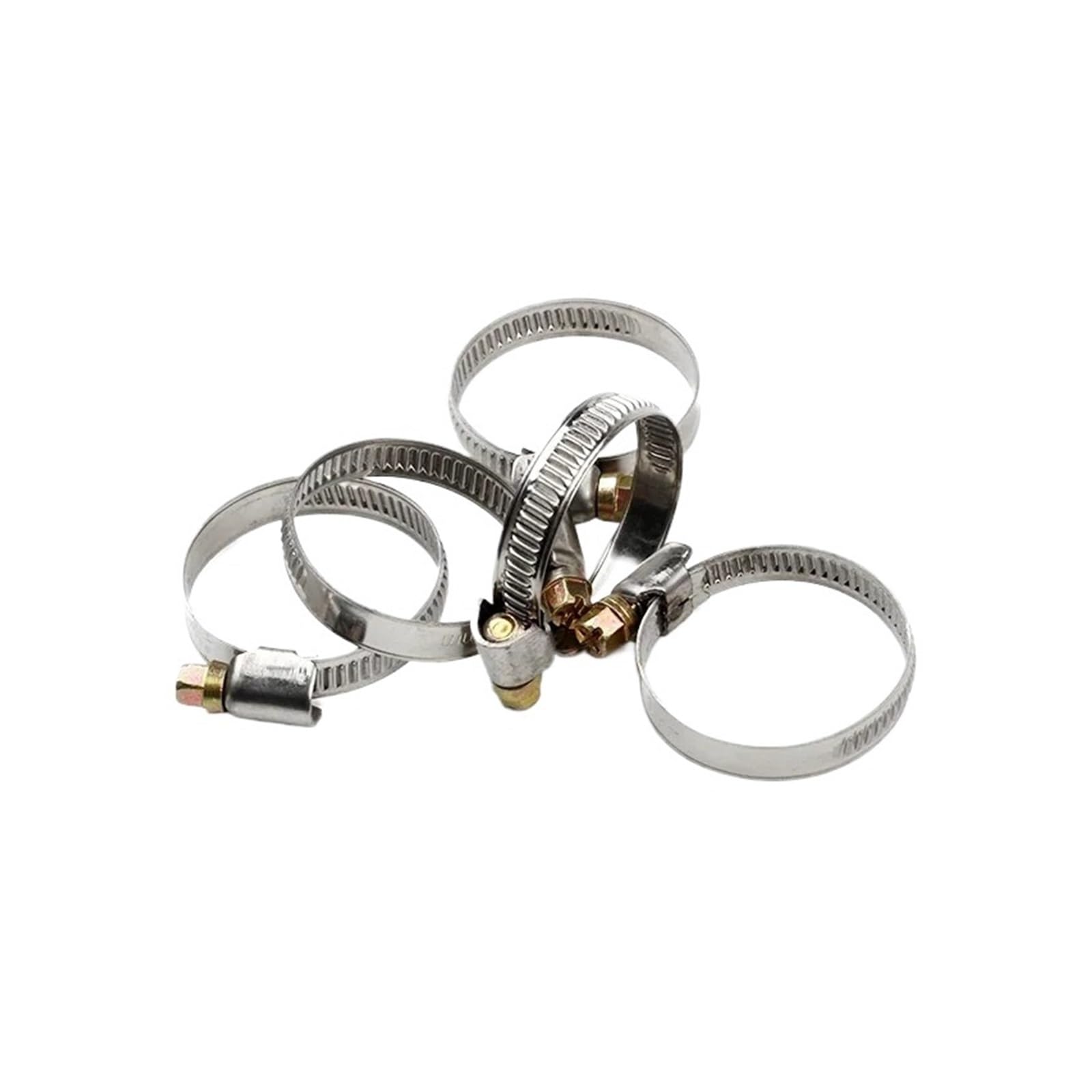 20 Unids/set Abrazaderas De Tubo Acero Inoxidable Clips Manguera Aro Tornillo Sin Fin Combustible Abrazadera Ajustable Duradera(20Pcs 50-70mm)
