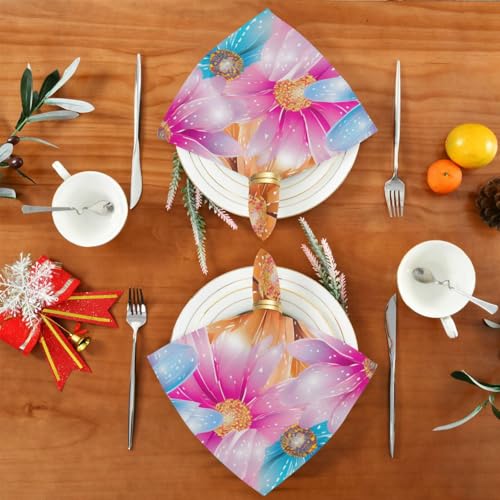 Servilletas de Tela Flores Multicolor Set x6 miniatura 5