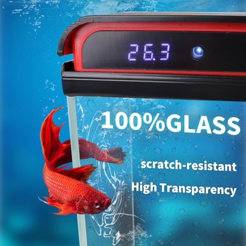 5 Gallon Fish Tank, Betta Fish Tank Small Aquarium Starter Kits Self Cleaning with 3 Types of LED Lights and Filter Water Pump, Ultra Quiet Decoration Kids Room Gift with Glass Aquarium by TARARIUM - Image 5