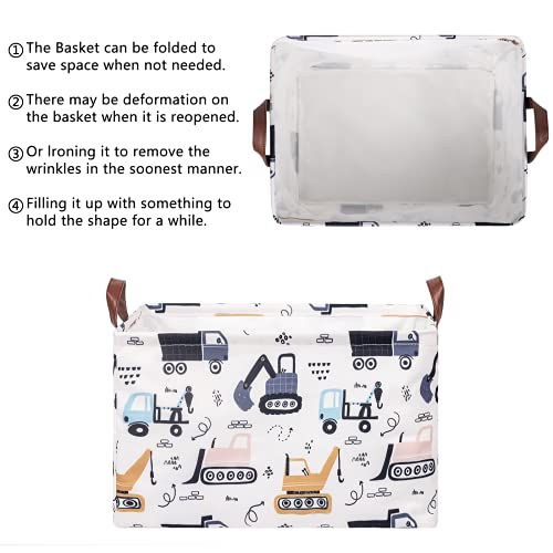 Image of Llama Storage Bin Basket Collapsible with Leather Handles Waterproof Canvas Storage Cube Box for Closet Toys Clothes Nursery Room Gift Basket