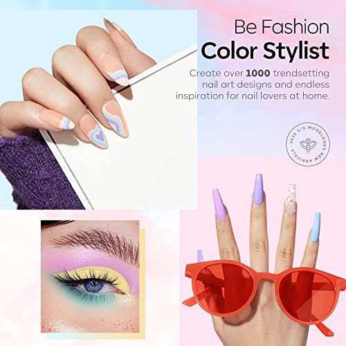 Modelones Gel Nail Kit, 12 Colors Pink Macaron Candy Colors Gel Nail Polish Set including Lamp Starter Kit - Image 4