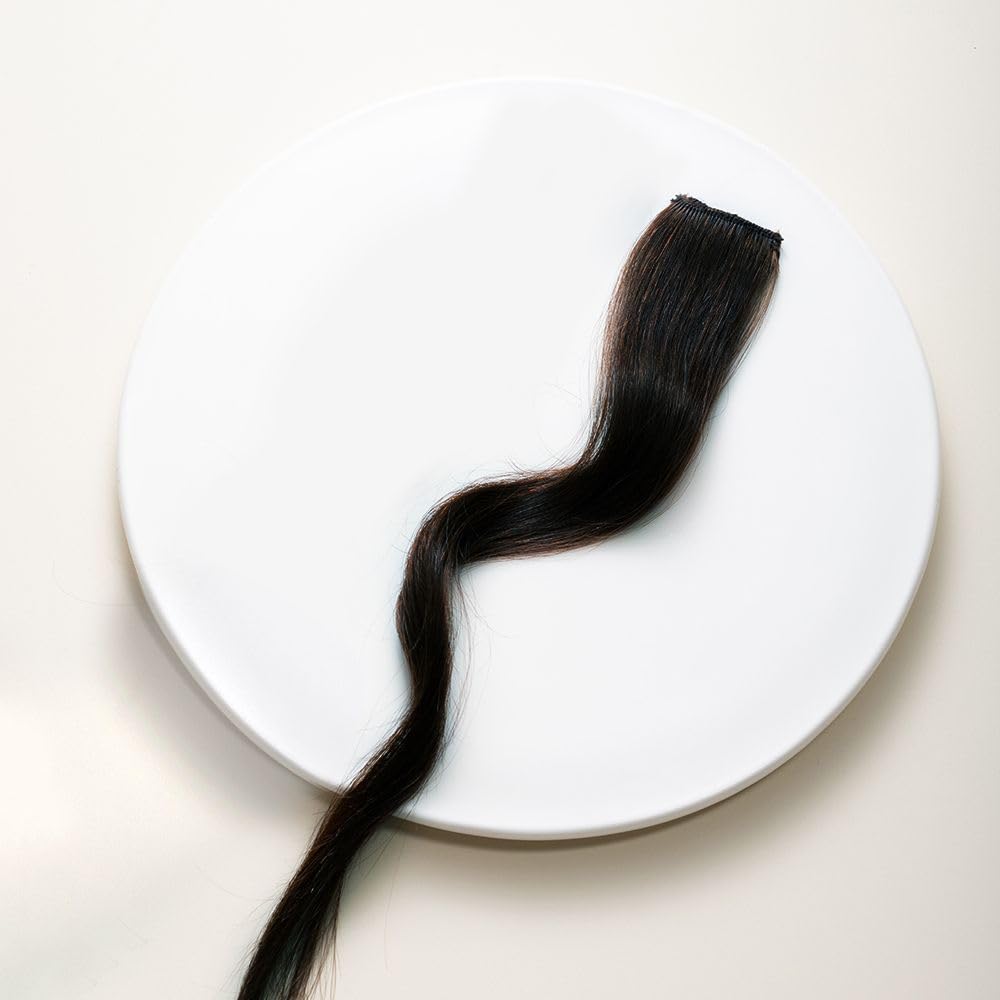 Hair Originals 100% Natural Human Hair Clip In Color Streaks (16 Inches, Single Clip, Natural Brown) - Image 2 thumbnail