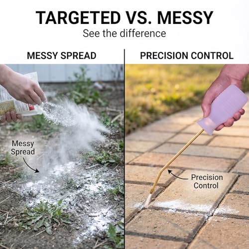 Image of Diatomaceous Earth Duster, 230ml Large, Powder Duster Kit with Long Copper Tube & Folding Funnel, Indoor Outdoor Silicone Sprayer Heavy Duty Bulb Applicator for Home and Garden(White)