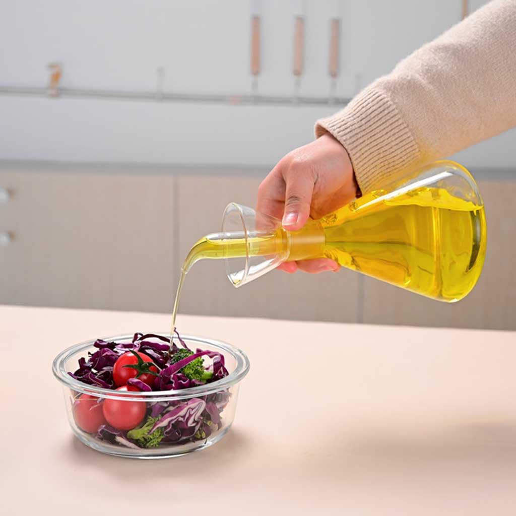 Botella de Vidrio dispensador de Aceite y vinagre, Dispensador de Aceite y vinagre de Vidrio de borosilicato con Pico, Varios tamaños(A Model,500ML)