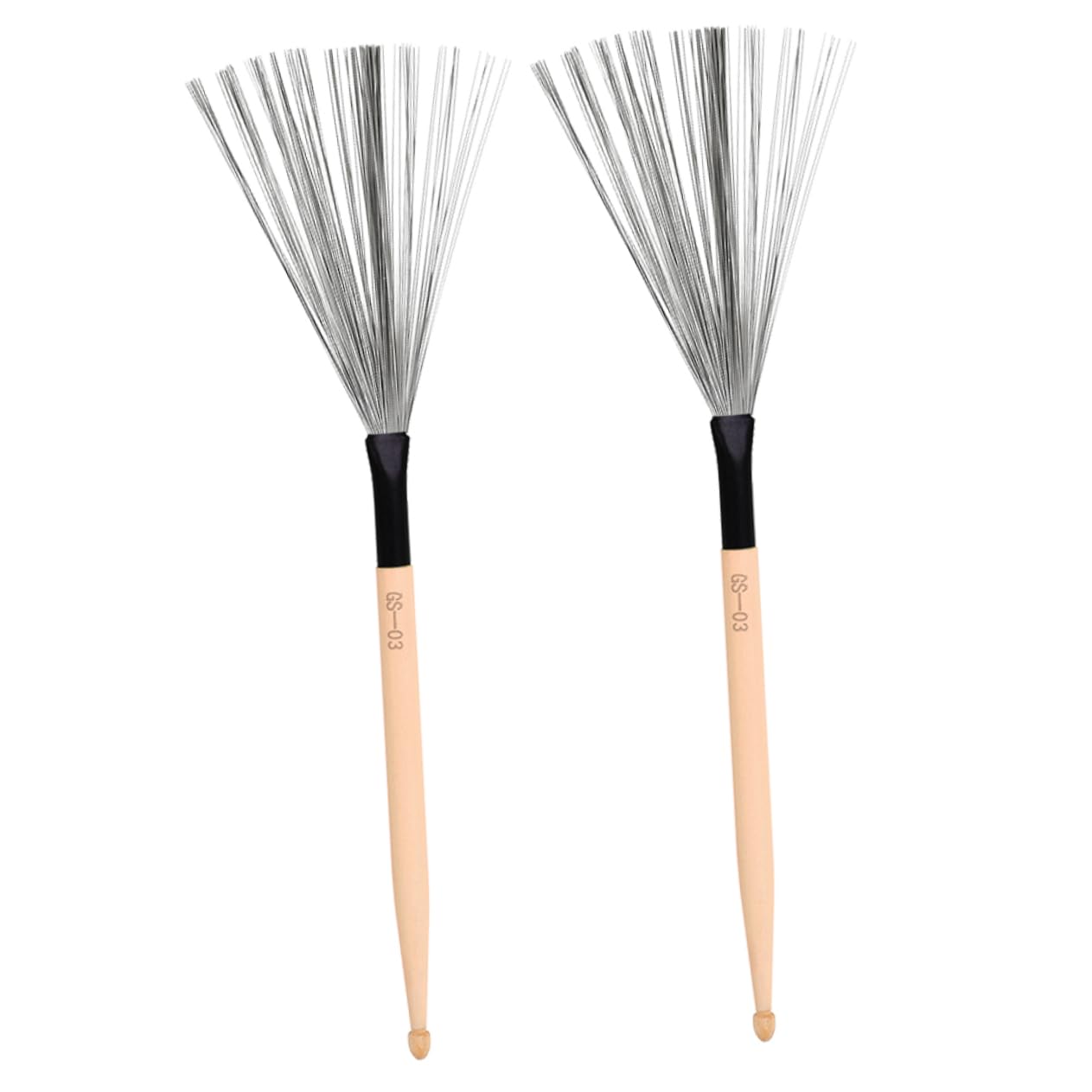 Levemolo Maple Drumsticks Steel Brush Drumsticks for Drum Set Wire Drum Brush for Percussion Instruments