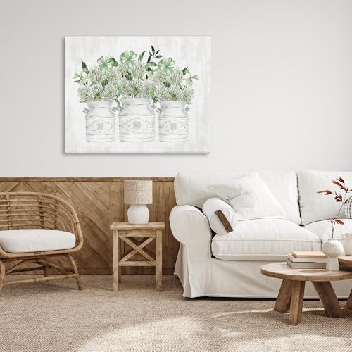 Image of 'Rustic Shamrock Bouquets'| Canvas Art | Stupell Industries | 48 x 36 Inches, Easy to Hang and Sturdy, Made in USA, by Lettered and Lined