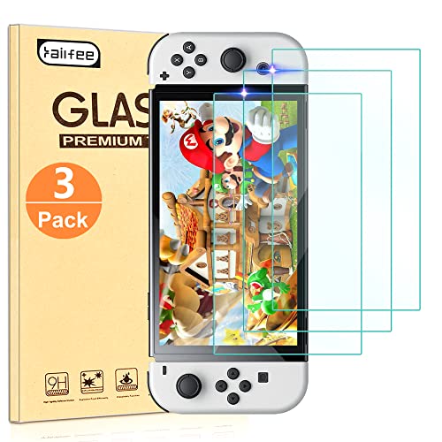 Tempered Glass Screen Protector Compatible with Nintendo Switch OLED, Kailfee 9H Diamond Hardness Ultra Clear Anti-Scratch Screen Protector for Nintendo OLED, Bubble-Free, Easy Installation, 3 Pack Tempered Glass Screen Protector Compatible with Nintendo Switch OLED, Kailfee 9H Diamond Hardness Ultra Clear Anti-Scratch Screen Protector for Nintendo OLED, Bubble-Free, Easy Installation, 3 Pack