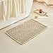 BULULOM Bathroom Floor Mat,Boho Bath Rug,Super Absorbent Bath Mat,Bathroom Rugs Non Slip Washable, Quick Dry Shower Mats, Ultra Soft Bath Mat Towel,Brown,18