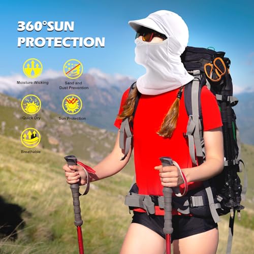 MELASA Máscara facial balaclava com aba para homens proteção solar, boné de ciclismo com polaina de