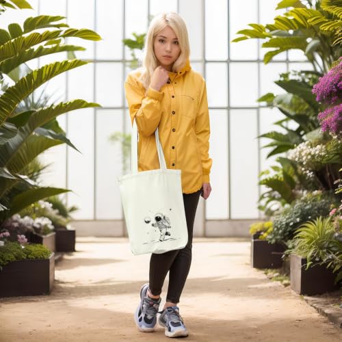 Image of itgowisa Canvas Tote Bag with Zipper Pocket, Reusable Grocery Bag for Daily