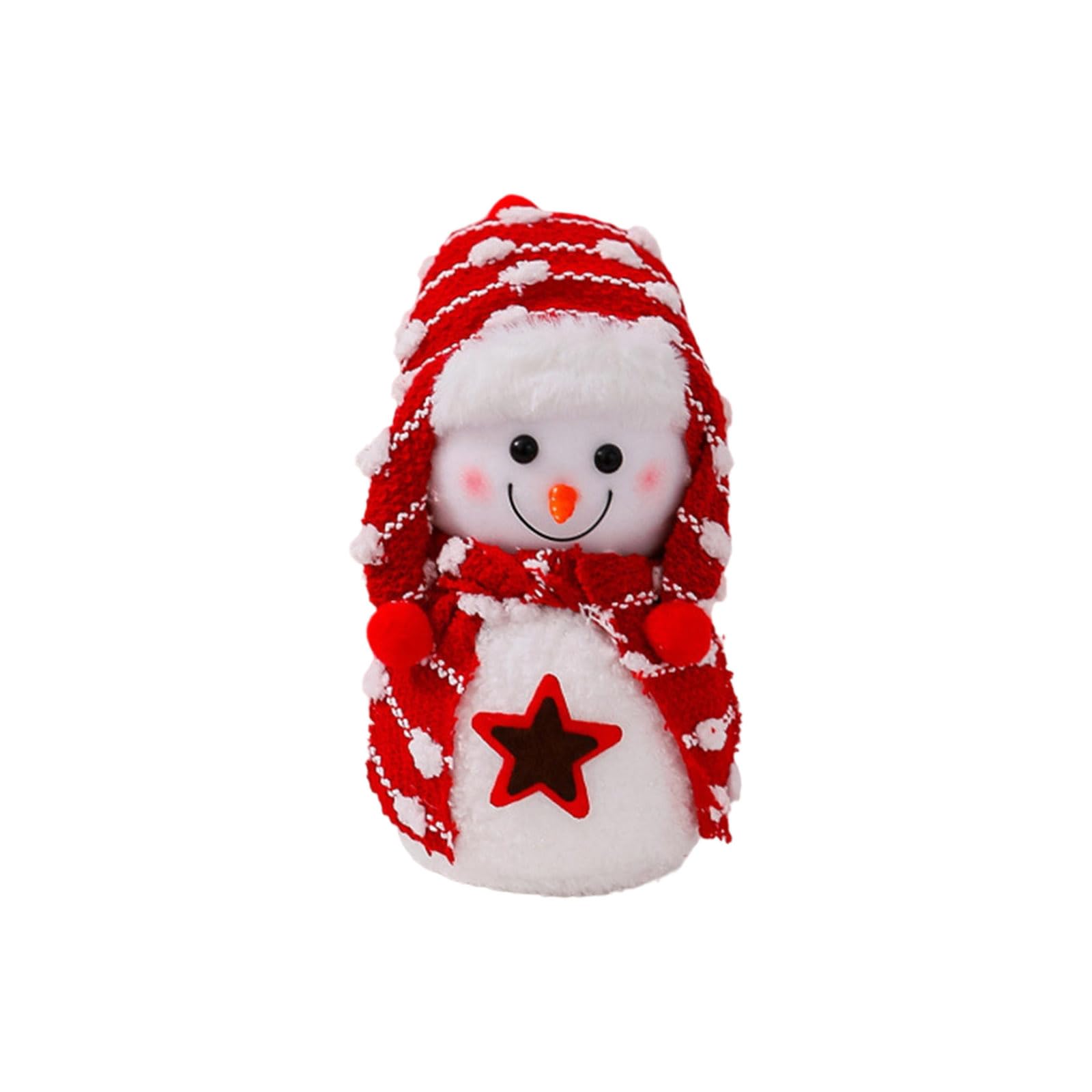 Jazuaiao Christmas Snowman Decorations Plush Snowman Doll Tabletop Ornaments Party Supplies for Home Bathroom Kitchen Plush Tabletop Ornaments
