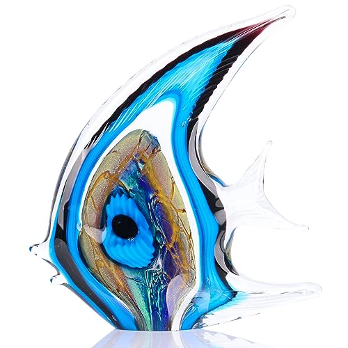 Figura Decorativa de Vidrio Azul Soplado a Mano miniatura 1