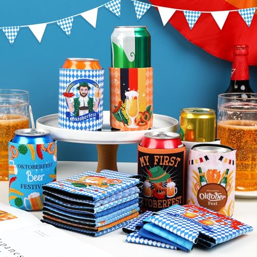 SEPGLITTER 18Pcs Oktoberfest Can Cooler Sleeves Bavarian Beer Drink Cover by SEPGLITTER - Used condition - Image 4
