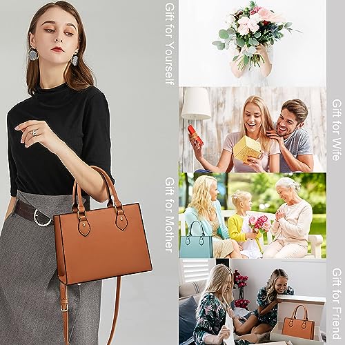Image of CHICAROUSAL Crossbody Purses and Handbags for Women PU Leather Tote Top Handle Satchel Shoulder Bags (Brown)