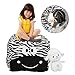 Produktbild Sitzsack Kinder, Kuscheltiere Aufbewahrung 4 In 1 Langlebig Bequem Stofftier Plüsch Spielzeug Speicher Sitzsack Baumwollplüsch Spielzeugbeutel Leinwand Zebraform