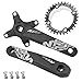 splumzer Bicicleta de Montaña 170 mm Platos y Bielas Cuadradas con 104 BCD 32/34/36/38T Plato Aleación de Aluminio MTB Platos y Bielas Estrecho Ancho CNC Redondo Plato Pernos (32T, Negro)