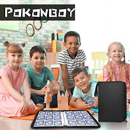 POKONBOY 720 Pockets Baseball Card Binder Sleeves, Trading Card Binder Holder Compatible with Pokemen, Football and Sports Cards (Black) - Thumbnail 3