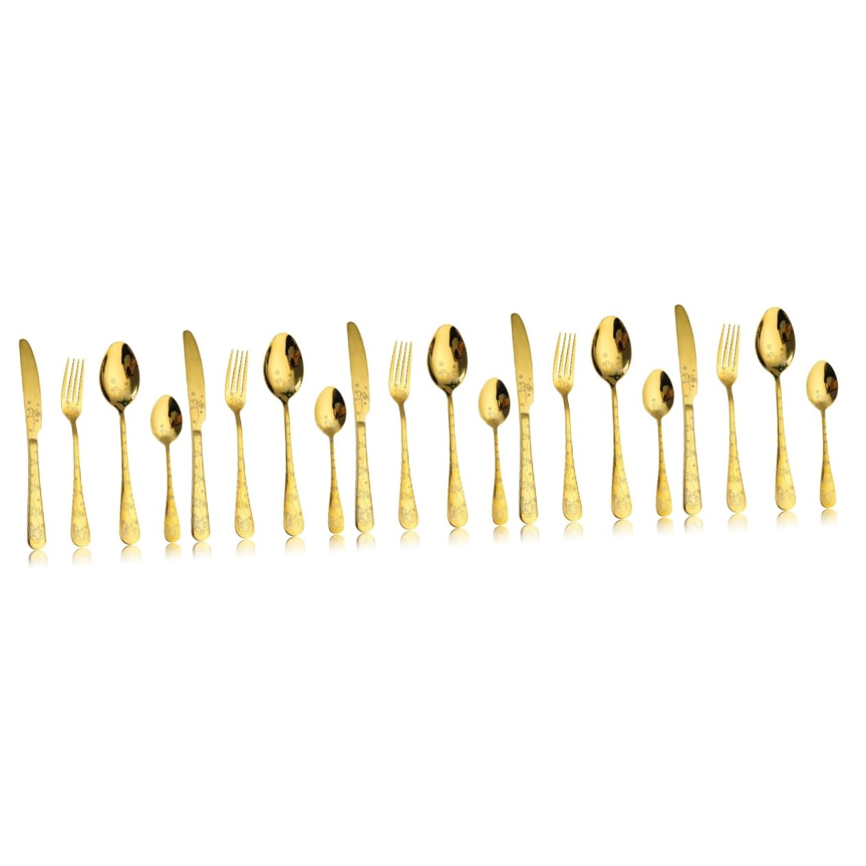 Alipis 5 Juegos De Cubiertos De Navidad Tenedores De Postre De Navidad Decoraciones De Mesa De Navidad Vajilla De Acero Inoxidable Cuchara Dorada Cubiertos De Filete para Banquete
