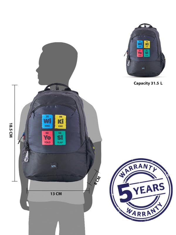 Image of Wiki Stylish Unisex Backpack 2 Durable & Lightweight backpack for Men & Women | Backpack for Office, Gym, Travel (31.5 Litre, Black)
