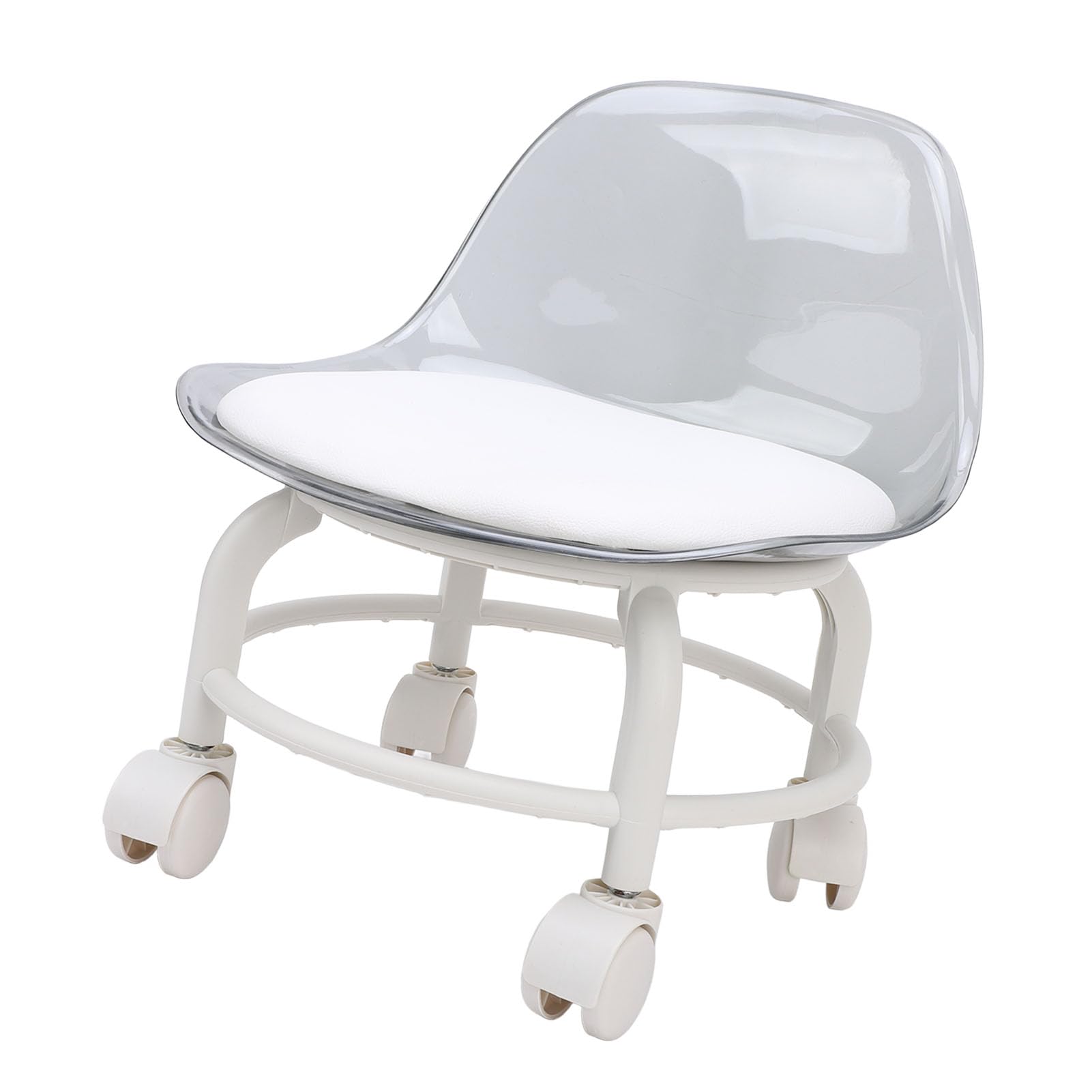 Taburete bajo con Rus Rus Giratorias 360 ​​Grados Taburete con Alta Resistencia Asiento con Plástico con Resp Cómodo para el Hogar Oficina Garaje Tienda