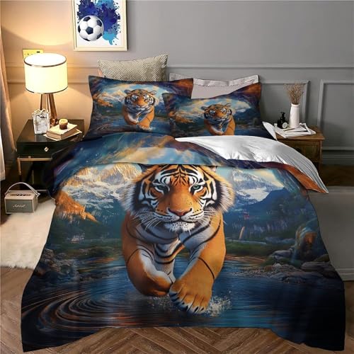 Parure de lit tigre 3D en microfibre pour éviter le repassage et simplifier le lavage