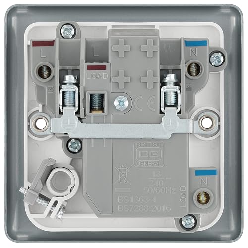 BG Electrical Unswitched Fused Spur Connection Unit with Type A RCD and Flex Outlet, Double Pole, Industrial Flat Profile - Image 3