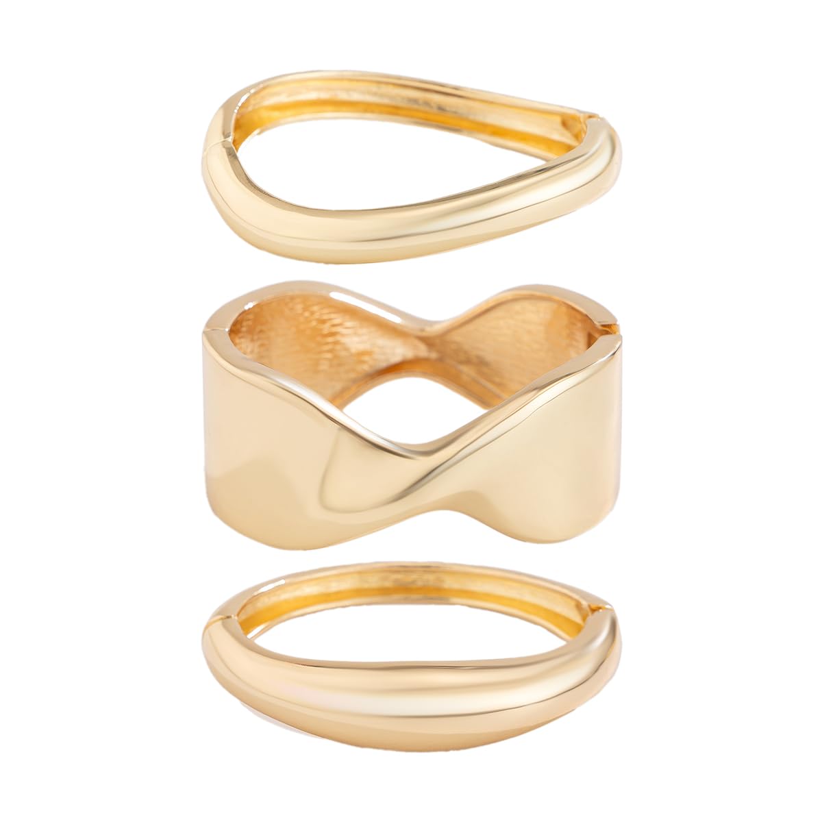 ImpurainGold Bangle Bracelets for Women Silver Plated Wide Wire Chunky Cuff Bracelets Trendy Hinged Cuff Open Wide Chunky Silver Bracelet Irregular Minimalist Bangle Jewelry