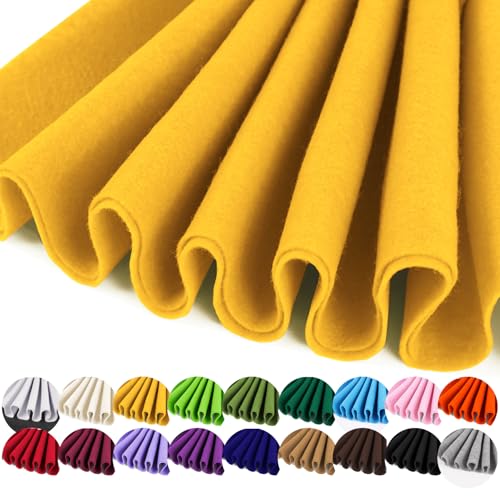 Image of IONTACH 36 inch X 36 inch Gold Yellow Soft Felt Fabric 1.6mm Thick | Felt Sheets for Crafts, Embroidery, Patchwork, Liner, School Projects, Home Decoration