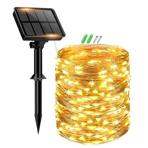 btfarm Solar Lichterkette Aussen, 1x15M 150 LED Solarlichterkette...