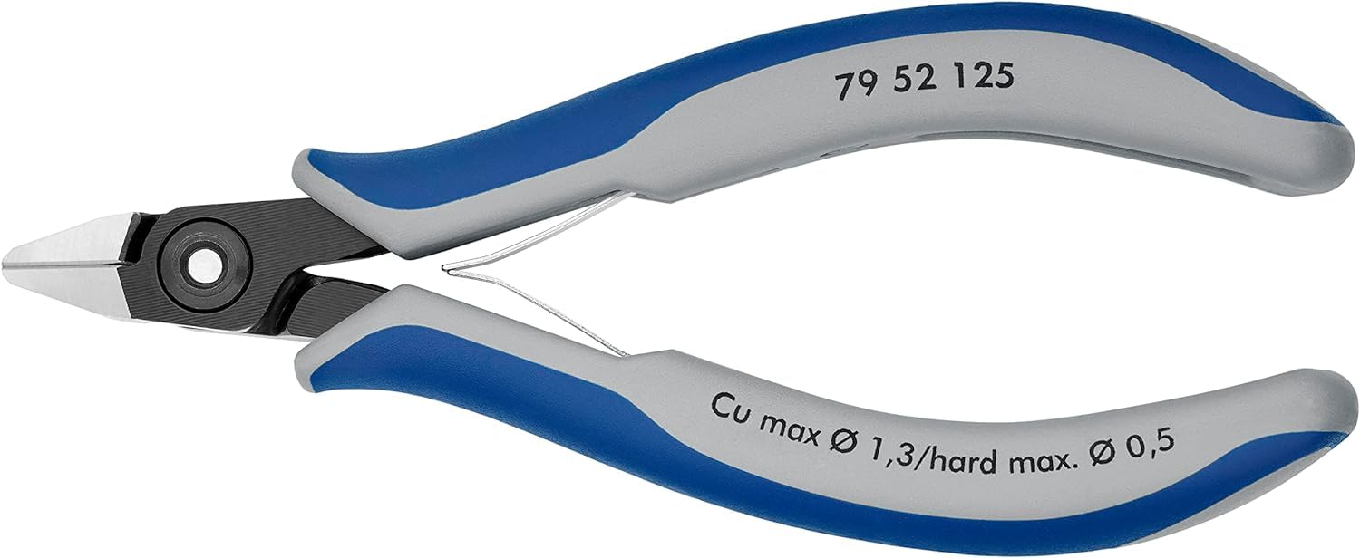 KNIPEX Precision Electronics Diagonal Cutter with Multi-Component Handles 125 mm, 79 52 125