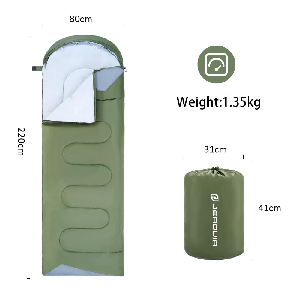 Sleeping Bags for Adults Backpacking Lightweight Waterproof- Cold Weather Sleeping Bag for Girls Boys Mens for Warm Camping Hiking Outdoor Travel Hunting with Compression Bags??êGreen??ë