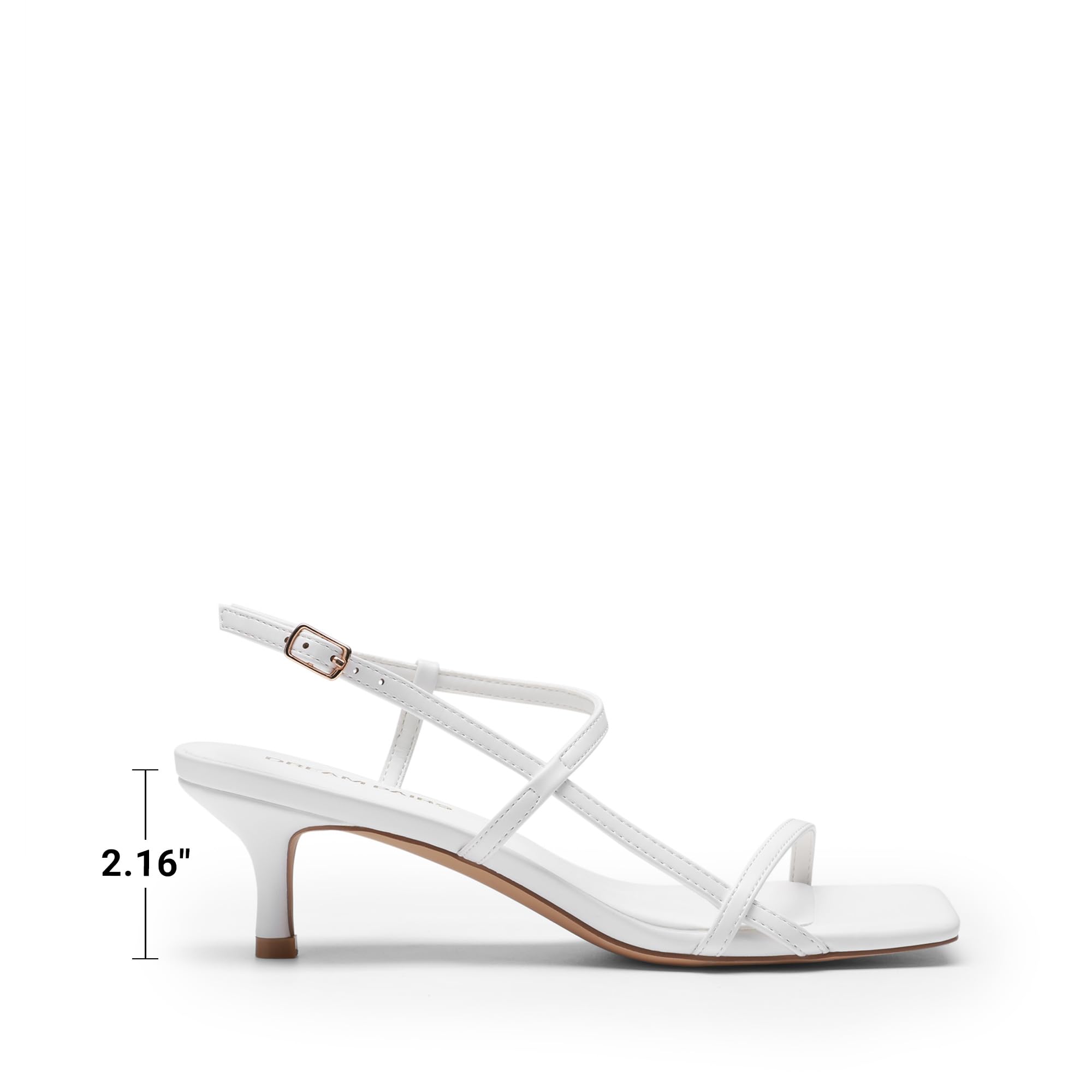 DREAM PAIRS Sandales Femme Talon Kitten Escarpins Femme Bout Carré Brides Croisées Bride Cheville Chaussures Ouvertes Talon Été Soirée Mariage Sortie Ville Vacances