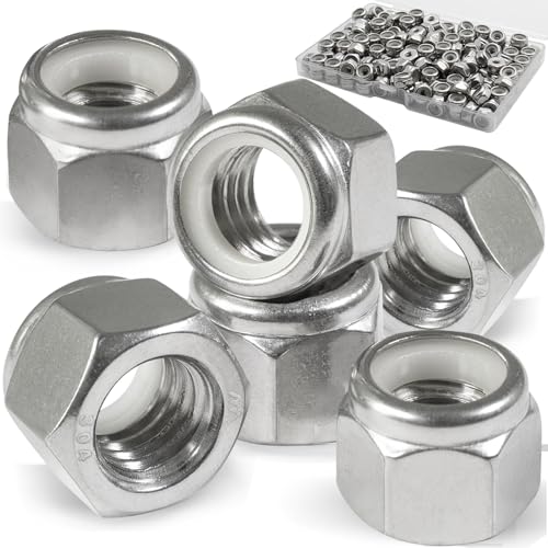#6-32 Lock Nut, 190Pcs Stainless Steel Nylock Insert Locking Nuts