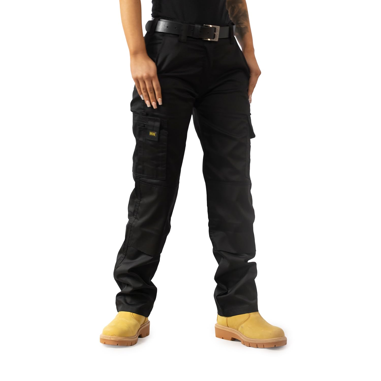 Mig - Mud Ice Gravel Women's Black Mig Cargo Combat Work Trousers - Built With Knee Pad Pockets, Ideal Tactical Trousers For Workwear ( - 10)