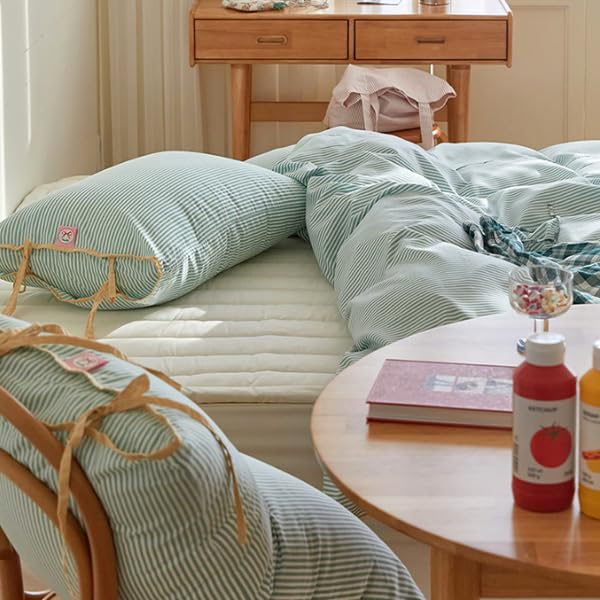 【maatila】布団カバー 枕カバー2個セット リボン maatila】韓国大人気＊リボンケーキ 布団+枕カバーセット SS