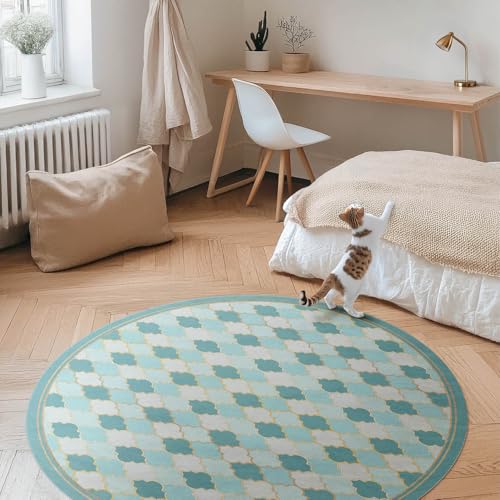 Tapis vinyle mosaïque bleue pour sol taché et usant de chambre - 3