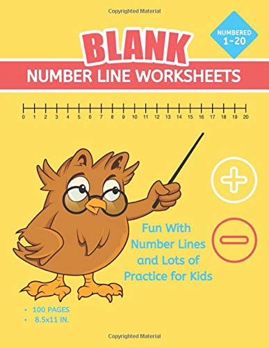Blank Number Line Worksheets Numbered 1-20: Fun With Number Lines And Lots of Practice for Maths Students and Kids