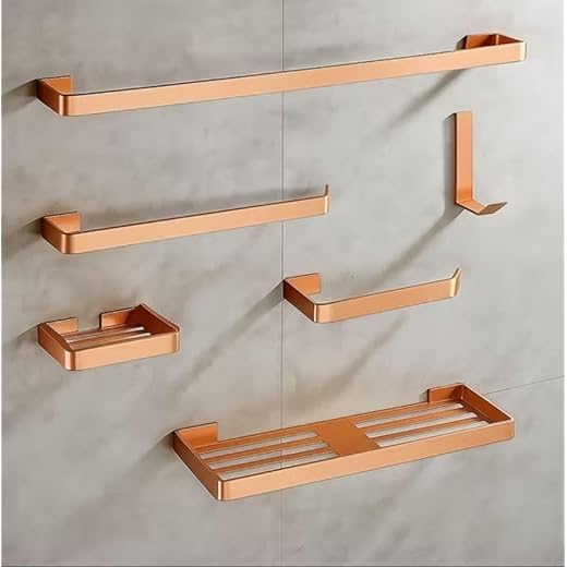 Kit Conjunto Para Banheiro Luxo 6 Peças (Rose Gold)