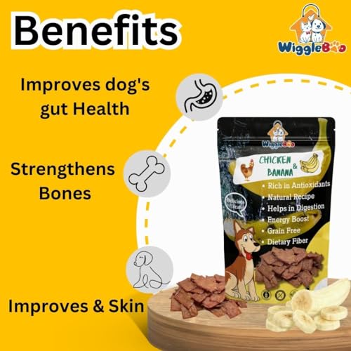 Image of Chicken & Banana Dog Treat | Protein Rich | Fiber Rich | Crunchy Healthy Snacks | Training Treat | 45gm